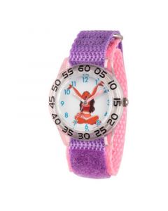 Disney Moana Girls' Clear Plastic Time Teacher Watch