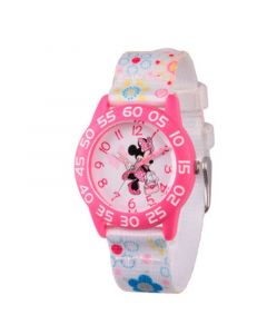 Disney Minnie Mouse Girls' Pink Plastic Time Teacher Watch