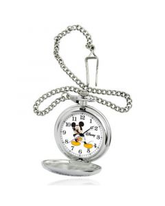 Disney Mickey Mouse Men's Silver Alloy Pocket Watch