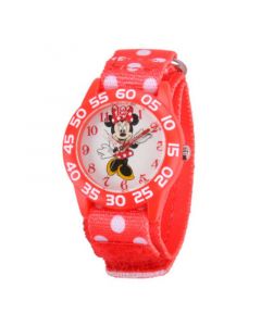 Disney Minnie Mouse Girls' Red Plastic Time Teacher Watch