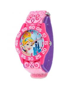 Disney Cinderella Girls' Pink Plastic Time Teacher Watch