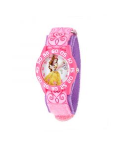 Disney Belle Girls' Pink Plastic Time Teacher Watch