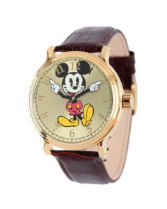 Disney Mickey Mouse Men's  Shinny Gold Vintage Alloy Watch