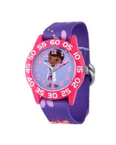 Disney Doc Mcstuffins Girls' Pink Plastic Time Teacher Watch