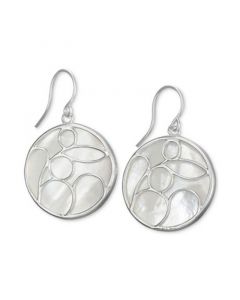 Mother-of-Pearl Decorated Drop Earrings in Sterling Silver