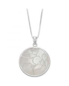 Mother-of-Pearl Decorative 18" Pendant Necklace in Sterling Silver