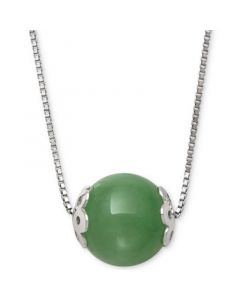 Dyed Jade (10mm) Bead 18" Pendant Necklace in Sterling Silver