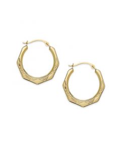 Hexagon Hoop Earrings in 10k Gold