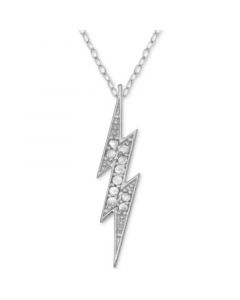 Diamond Lightening Bolt Pendant Necklace (1/10 ct. t.w.) in Sterling Silver