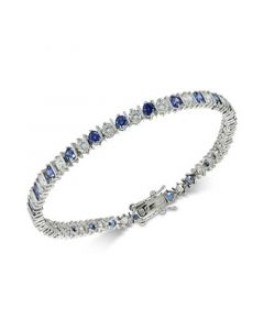 Blue Cubic Zirconia Tennis Bracelet in Sterling Silver, Created for Macy's