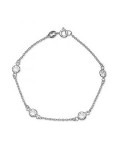 Cubic Zirconia Station Bracelet in Sterling Silver, Created for Macy's