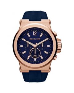 Men's Chronograph Dylan Navy Silicone Strap Watch 48mm MK8295