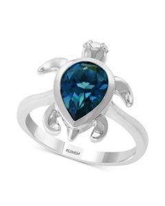 EFFY® London Blue Topaz (2-3/8 ct. t.w.) & Diamond Accent Turtle Ring in Sterling Silver