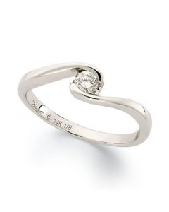 Diamond (1/8 ct. t.w.) Engagement Ring in 14k White Gold