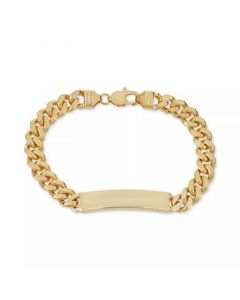 Cuban Chain ID Bracelet in 14k Gold-Plated Sterling Silver or Sterling Silver