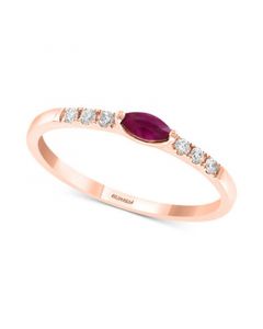 EFFY® Ruby (1/6 ct. t.w.) and Diamond (1/10 ct. t.w.) Ring in 14k Rose Gold (Also available in  Tsavorite)