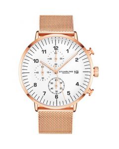 Men's Rose Gold-Tone Mesh Bracelet Chrono Watch 42mm