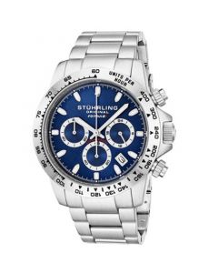 Men's Quartz Chronograph Silver-Tone Stainless Steel Link Bracelet Watch 42mm