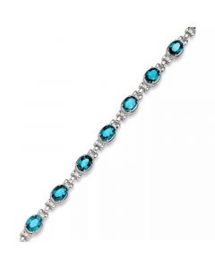 Blue Topaz (13 ct. t.w.) Oval Link Bracelet in Sterling Silver (Also in Mystic Topaz)