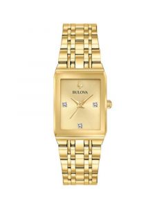 Women's Futuro Diamond-Accent Gold-Tone Stainless Steel Bracelet Watch 20.5x31.5mm