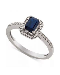 Sapphire (1/2 ct. t.w.) & Diamond (1/5 ct. t.w.) Ring in 14k Gold (Also Available in Emerald)