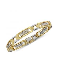 Men's Diamond (1 ct. t.w.) Bracelet in 10k Yellow & White Gold