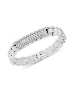 Men's Diamond (1/5 ct. t.w.) ID Bracelet in Stainless Steel