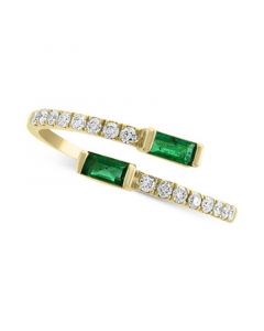 EFFY® Emerald (1/3 ct. t.w.) & Diamond (1/5 ct. t.w.) Bypass Ring in 14k Gold