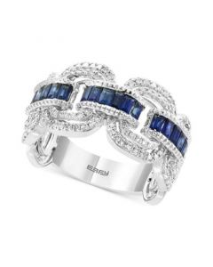 EFFY® Sapphire (3/4 ct. t.w.) & Diamond (3/8 ct. t.w.) Statement Ring in 14k White Gold