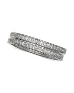 2-Pc. Set Cubic Zirconia Bands in Sterling Silver, Created for Macy's