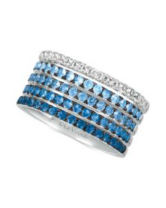 Blueberry Layer Cake Blueberry Sapphires (1-1/4 ct. t.w.) & Vanilla Sapphires (1/3 ct. t.w.) Ring in 14k White Gold