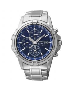 Watch, Men's Chronograph Solar Stainless Steel Bracelet 43mm SSC141