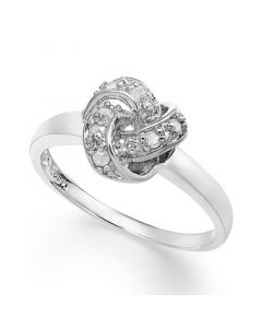 Diamond Love Knot Ring in Sterling Silver (1/10 ct. t.w.)