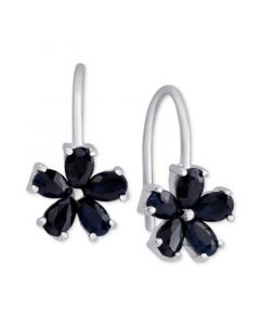 Sapphire Flower Drop Earrings (1/2 ct. t.w.) in Sterling Silver