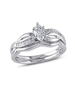 Certified Diamond (1/2 ct. t.w.) Marquise-Shape Bridal Set in 14k White Gold