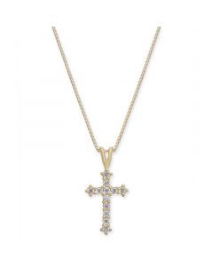 Diamond Cross 18" Pendant Necklace (1/10 ct. t.w.) in 14k Gold