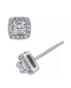 Diamond Square-Set Stud Earrings (1/4 ct. t.w.)