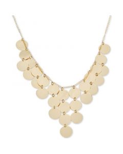 Multi-Disc Dangle Disc Statement Necklace in 14k Gold-Plated Sterling Silver, 15-3/4" + 2" extender