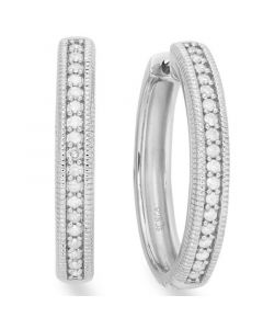 Diamond Hoop Earrings in Sterling Silver (1/4 ct. tw.)