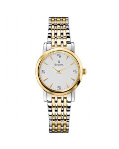 Women's Diamond Accent Two-Tone Stainless Steel Bracelet Watch 30mm 98P115