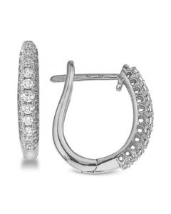 Diamond Hoop Earrings (1/4 ct. t.w.) in 10k White Gold