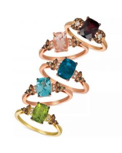 Multi-Gemstone Ring Collection in 14k Rose Gold or 14k Yellow Gold