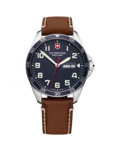 Men's FieldForce Brown Leather Strap Watch 42mm