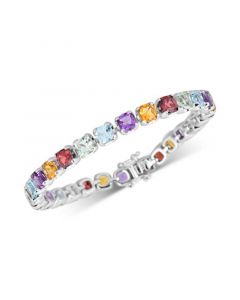 Multi-Gemstone Tennis Bracelet (17-3/8 ct. t.w.) in Sterling Silver