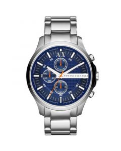 Men's Chronograph Silver Tone Stainless Steel Bracelet Watch 46mm