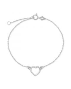 Open Heart Ankle Bracelet in Sterling Silver