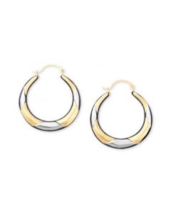 10k Two-Tone Gold Hoop Earrings