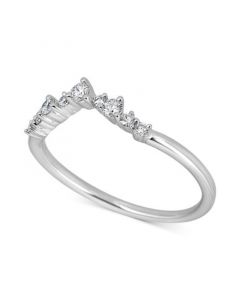 Diamond V-Shape Wedding Band (1/5 ct. t.w.) in 14k White Gold