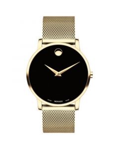 Men's Swiss Museum Gold-Tone PVD Stainless Steel Mesh Bracelet Watch 40mm