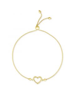 Open Heart Bolo Bracelet in 10k Gold